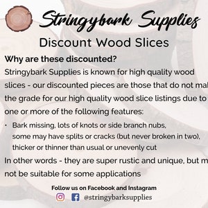 100 Discount Woodslices Assorted Pack of Wood Slices Tree Slices, Branch Slices Bulk Wood Slices Wood Rounds, 100 Wood Slice Seconds image 4