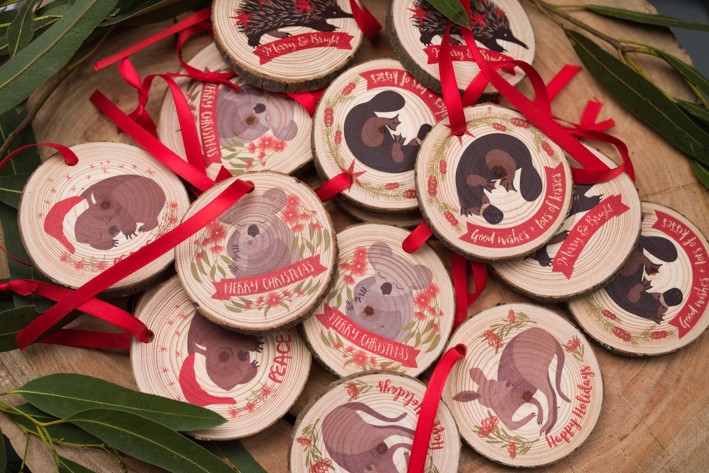 Australian animals christmas ornaments