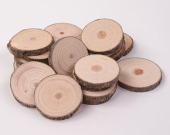 Tranches de bois rustique (paquet de 20) : (4 - 6 cm, 2 po.) Fournitures créatives