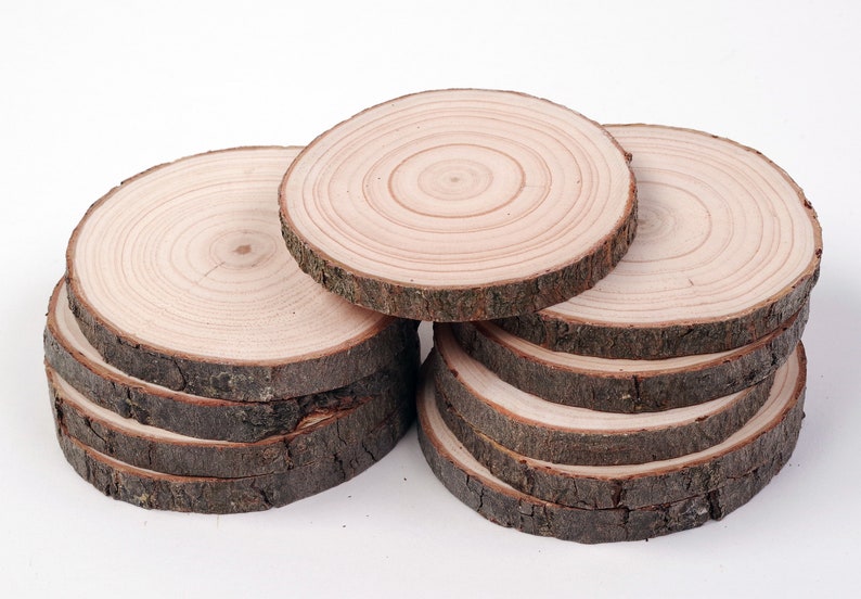 100 Coaster Size Wood Slices 3 4 Inch Wood Slices for Coasters 100 Wood Slice Coasters Tree Slice Coaster for Wedding Favors image 3