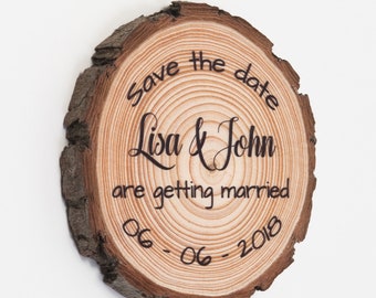 Holz Scheibe speichern das Datum Magnete • Save-The-Date • Holz Save The Date Magnete • rustikale Save the Date Magnete • Holz Magnet Save The Date