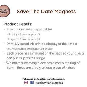 Holzscheibe Save The Date Magnete Save-The-Date Holz Save The Date Magnete Rustikale Save the Date Magnete Holzmagnet Save The Date Bild 4