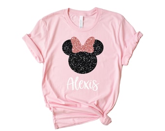 Rose Gold Minnie Shirt | Pink Minnie Mouse Shirt | Minnie Shirt | Disney Shirt | Disney Tank Top | Minnie Tank | Glitter Shirt | Rose Gold