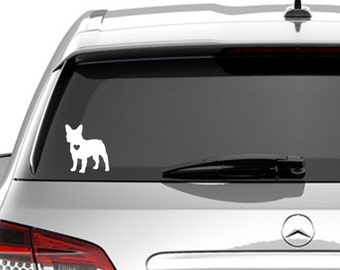 French Bulldog Heart Decal | French Bulldog Lover Decal | Dog Decal | Dog Lover | Frenchy | Car Window Decal | YETI Tumbler | Laptop Decal