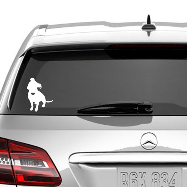 Pit Bull Heart Decal | Pit Bull Lover Decal | Dog Breed Decal | Dog Decal | Dog Lover | Pitbull | Car Window Decal | YETI Tumbler