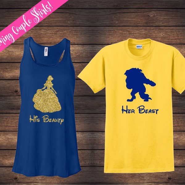His Beauty Her Beast Set | Beauty and Beast Shirts | Disney Couple Shirts | Custom Shirts | Matching Disney Shirts | His & Her Shirts | SALE