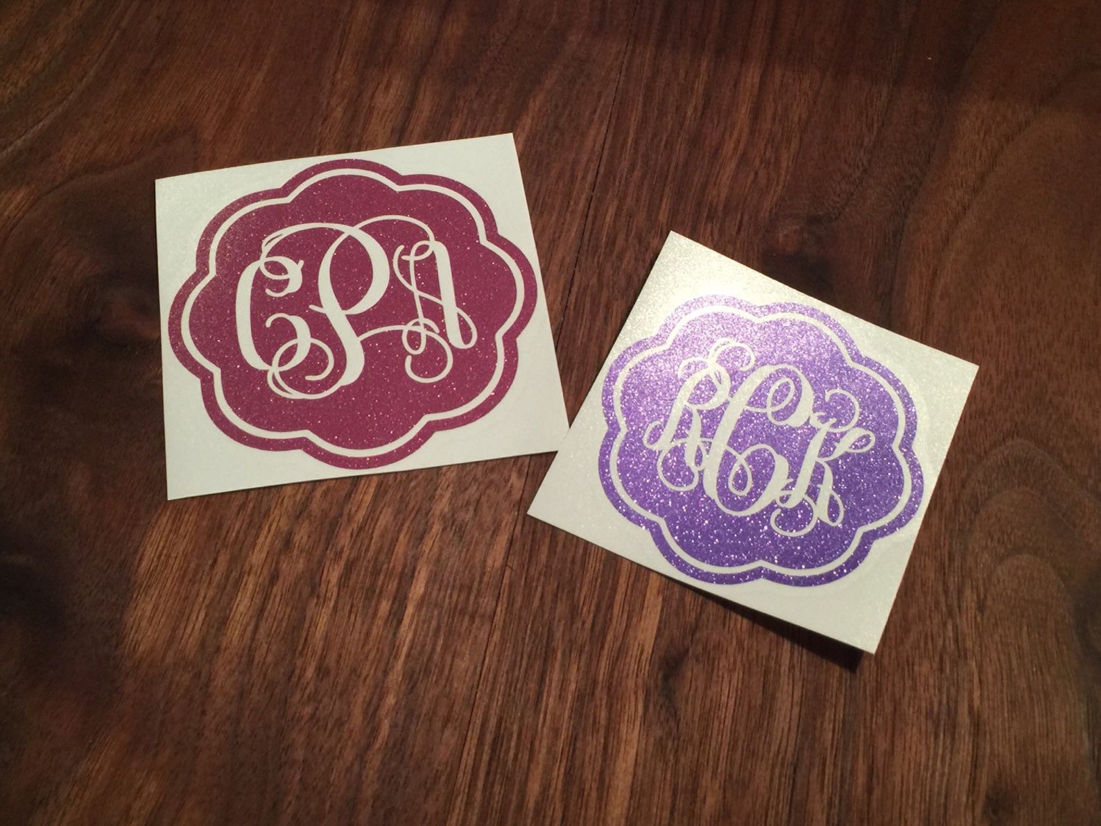 Glitter Fancy Monogram Decal YETI Tumbler Decal Elegant - Etsy