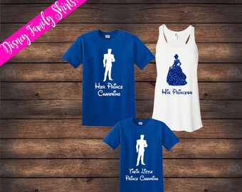 Cinderella and Prince Shirts | Matching Family Shirts | Disney Shirts | Custom Disney Shirts | Prince Princess Shirts | Disney Family Shirts