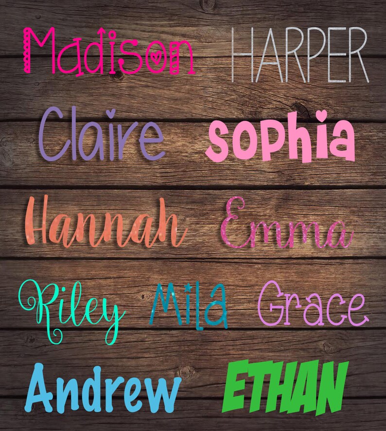 Personalized Name Decal Any Word Decal Glitter Font Decals Etsy