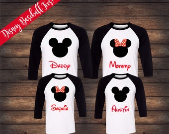 Disney Raglan Family Shirts | Matching Raglan Family Shirts | Disney Family Shirts | Mickey Minnie Shirts | Disney Baseball Shirts