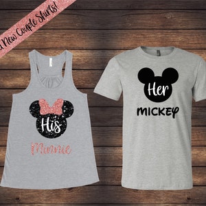 Mickey and Minnie Disney Couple Shirts | Her and His Couple Shirts | Rose Gold Minnie | Disney Couple Shirts | Matching Disney Shirts