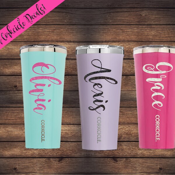 Corkcicle Name Decal | Personalized Name Decal | Word Decal | RTIC Name Decal | YETI Decal | Vinyl Decal | Glitter Name Decal | Laptop Decal