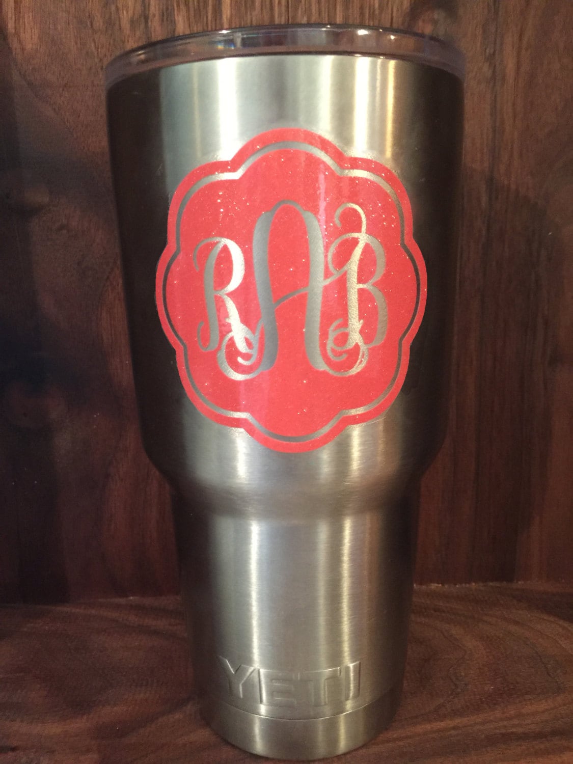 Glitter Fancy Monogram Decal YETI Tumbler Decal Elegant Etsy