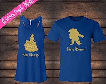 SALE | His Beauty Her Beast Set | Beauty and Beast Shirts | Disney Couple Shirts | Custom Shirts | Matching Disney Shirts | His & Her Shirts