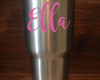 Glitter Name Decal | YETI Name Decal | Personalized Name Decal | Word Decal | Glitter Font Decals | Customized Decal | Window Car Decal