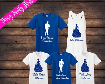 Cinderella and Prince Shirts | Matching Family Shirts | Disney Shirts | Custom Disney Shirts | Prince Princess Shirts | Disney Family Shirts