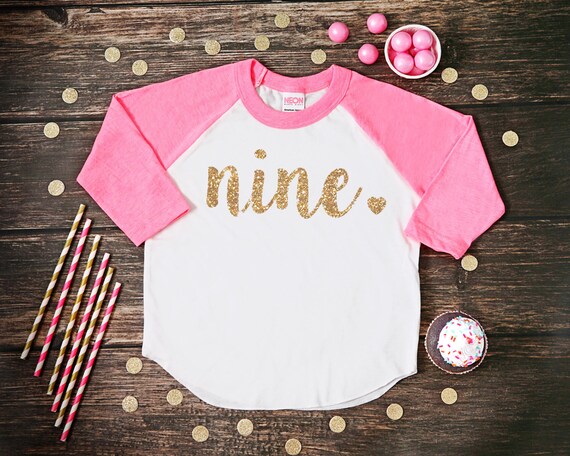 9 year old girl birthday shirt