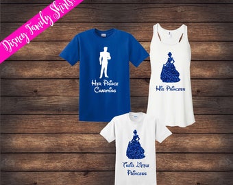 Cinderella and Prince Shirts | Matching Family Shirts | Disney Shirts | Custom Disney Shirts | Prince Princess Shirts | Disney Family Shirts