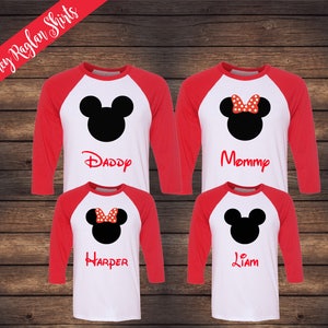 Disney Raglan Family Shirts | Matching Raglan Family Shirts | Disney Family Shirts | Mickey Minnie Shirts | Disney Baseball Shirts