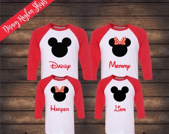 Disney Raglan Family Shirts | Matching Raglan Family Shirts | Disney Family Shirts | Mickey Minnie Shirts | Disney Baseball Shirts