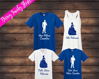 Cinderella and Prince Shirts | Matching Family Shirts | Disney Shirts | Custom Disney Shirts | Prince Princess Shirts | Disney Family Shirts