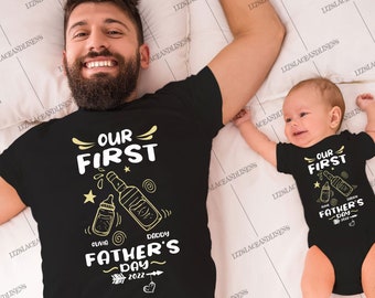 Dad And Son Shirts Matching T Shirts Father And Baby Gift Daddy And Me Outfits Fathers Day Hunting Daddy's Little Hunter Bodysuit DN-748-749