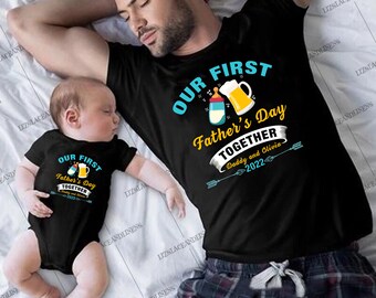 Xuefoo Happy 1st Fathers Day Clothes Short Sleeve Bodysuit for New Daddy Newborn Baby Girls Boys Romper Xuefoo Happy 1st Fathers Day Clothes Short Sleeve Bodysuit for New Daddy Newborn Baby Girls Boys Romper