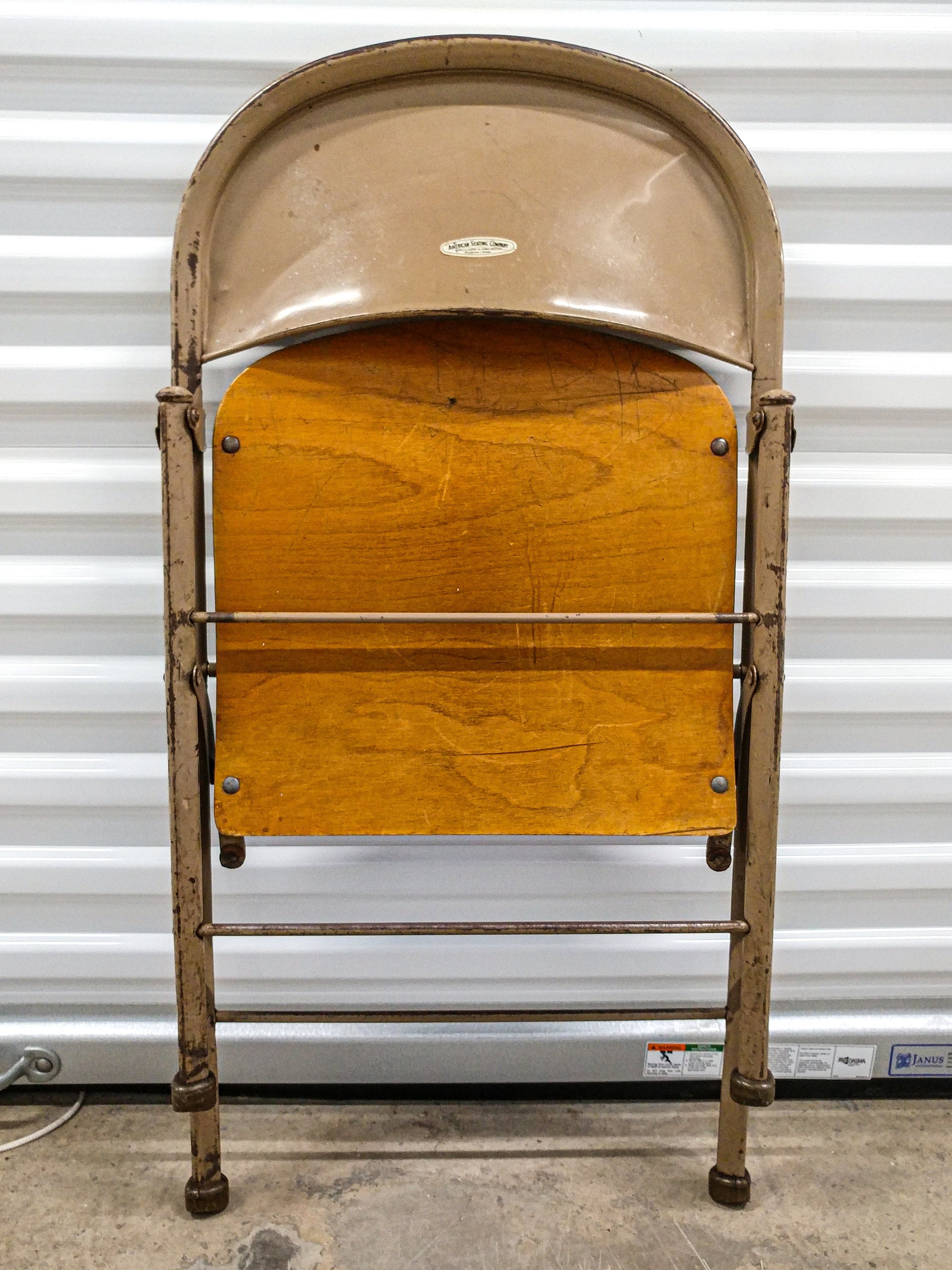 Vtg mid century mcm American Seating Co. Metal & Wood