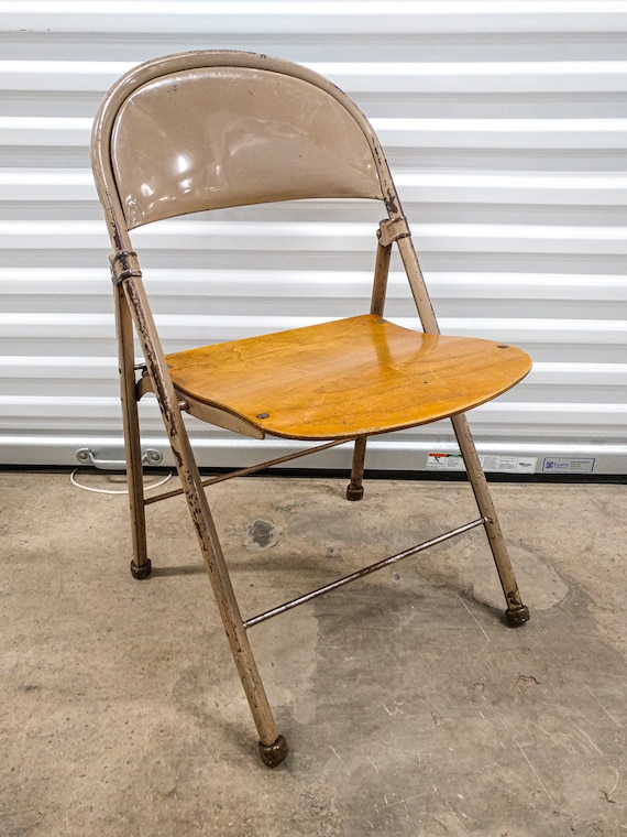 American Seating Company Wood & Metal Folding Chairs - Etsy
