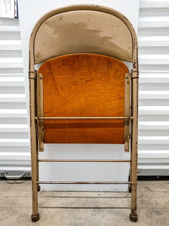 American Seating Company Wood & Metal Folding Chairs - Etsy