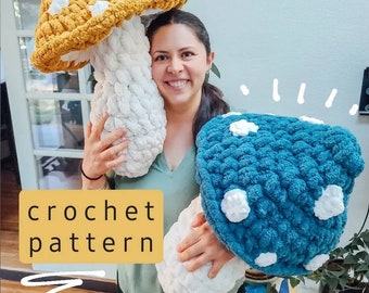 Motif champignon géant au crochet - Fichier PDF numérique