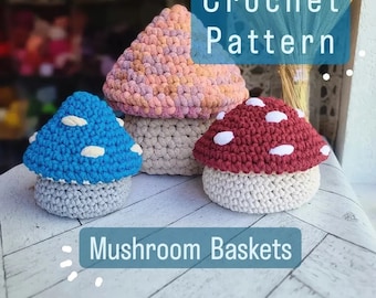Crochet Mushroom Basket Pattern - Digital PDF File