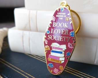 Book Lover Society Enamel Keychain