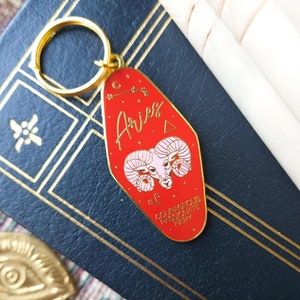 Aries Enamel Keychain
