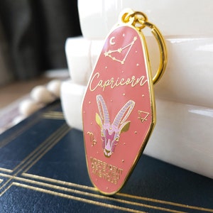 Capricorn Enamel Keychain