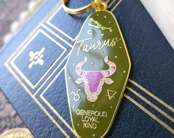 Taurus Enamel Keychain