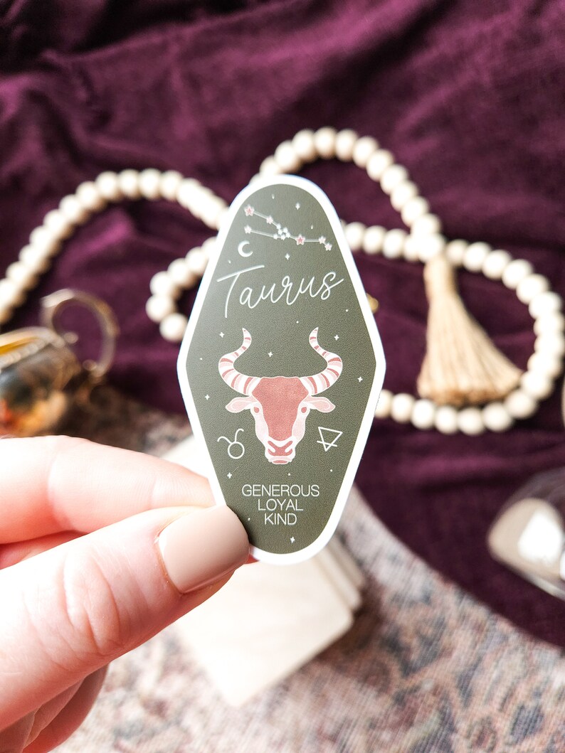 Taurus Cursive Taurus Keychain Vinyl Sticker - Etsy