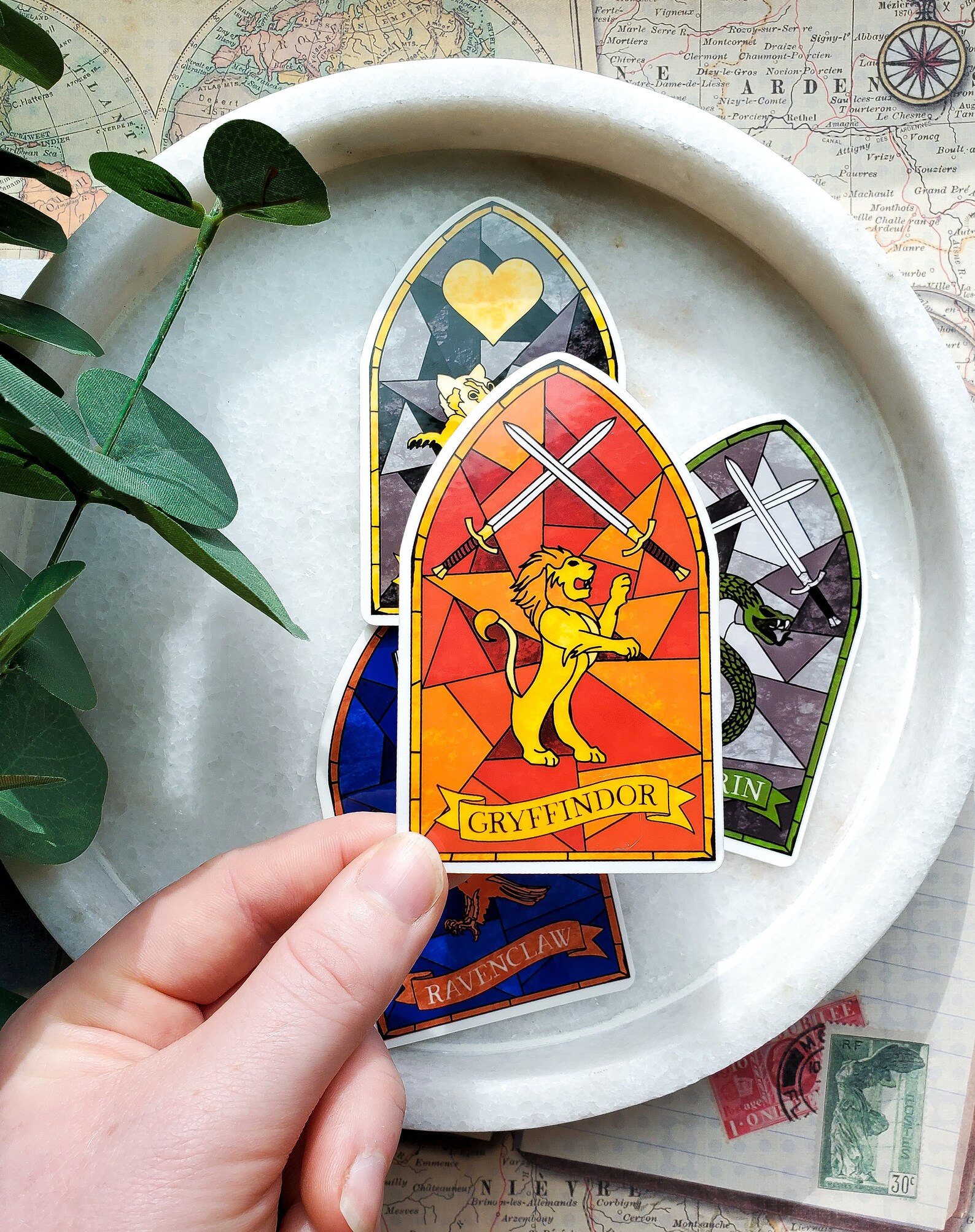 Gryffindor Stained Glass Window Sticker Hogwarts Sticker | Etsy