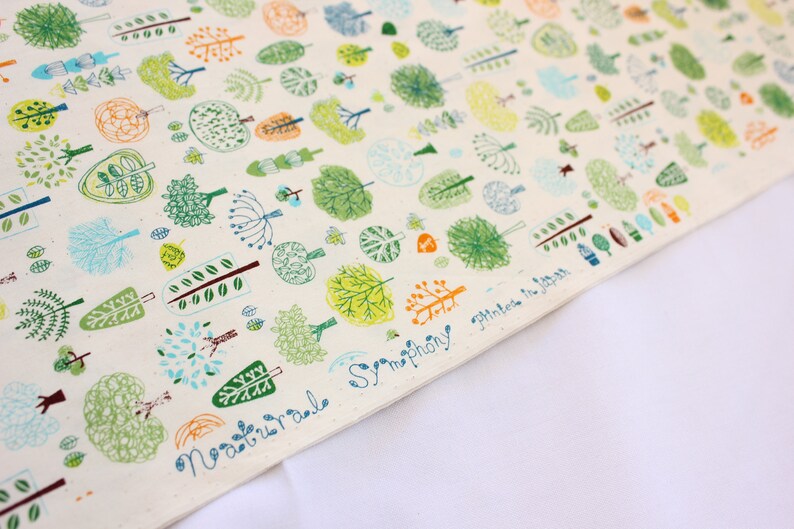 Cute Fabric Cotton Fabric Forest Kawaii Half Metre White Quilting Patchwork Supplies Natural Symphony Japanese Fabric Trees