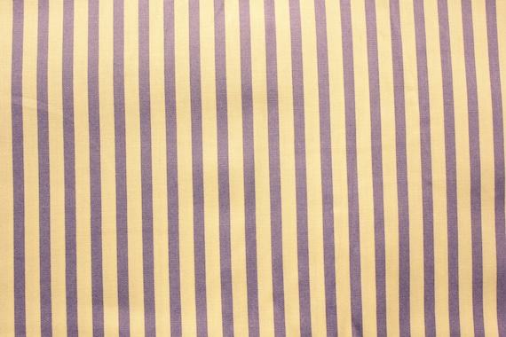 By the half metre. Wide stripe cotton poplin Mustard yellow fabric