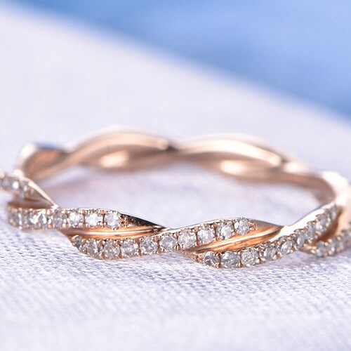 Rose Gold Wedding Ring Diamond Infinity Wedding Ring - Etsy
