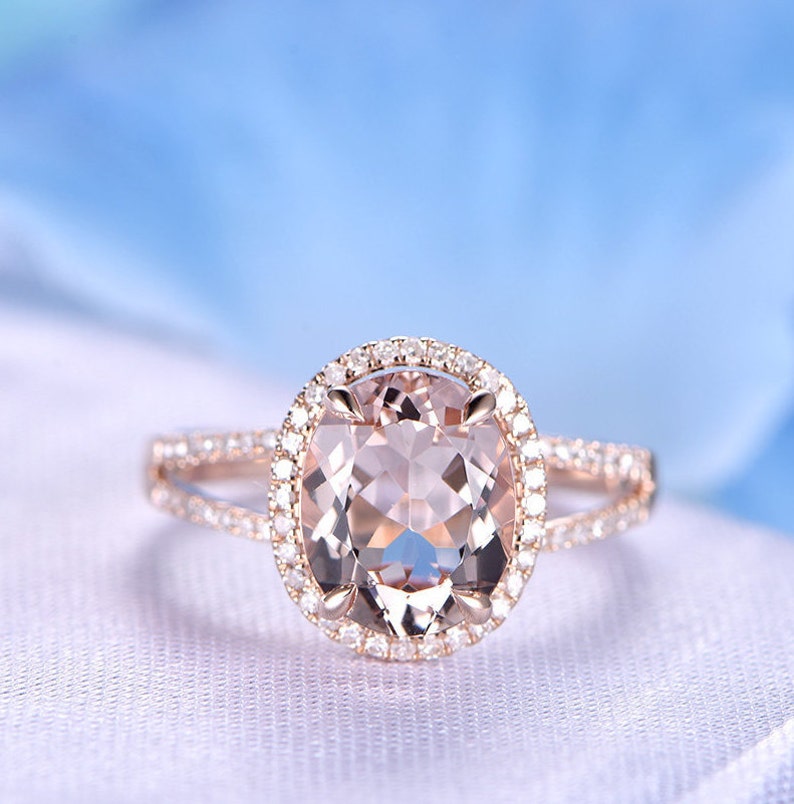 2.5ct Big Oval Engagement Ring 14k Rose Gold Etsy