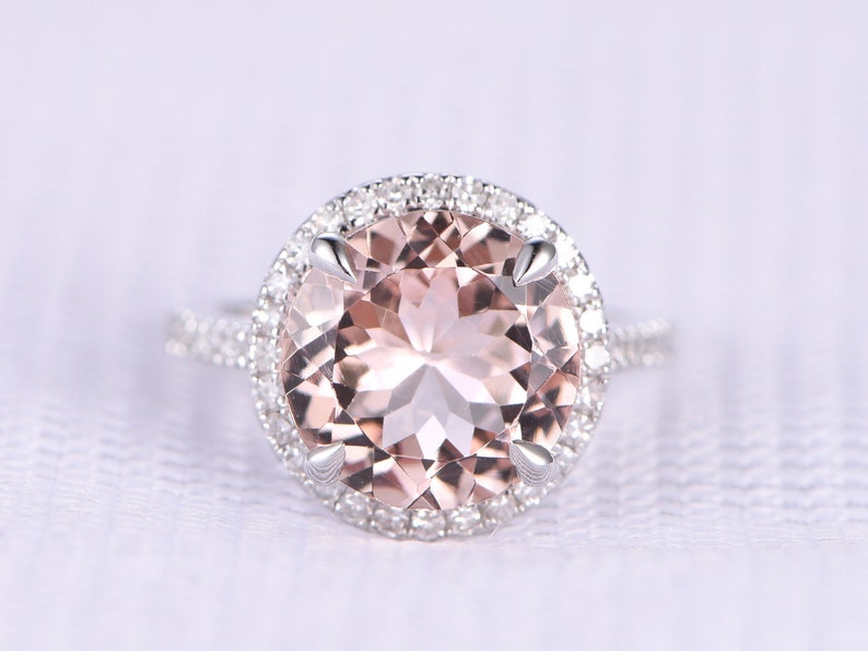 9mm Big Engagement Ring Round Cut Ring 14k Etsy