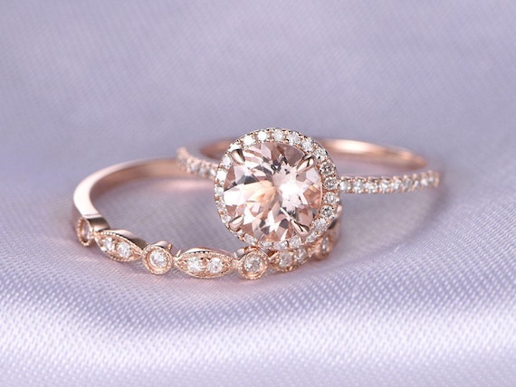 Springs cheap rose gold wedding ring sets images