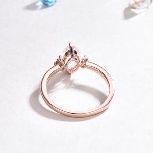 Marquise Cut Moonstone Engagement Ring Rose Gold Diamond - Etsy