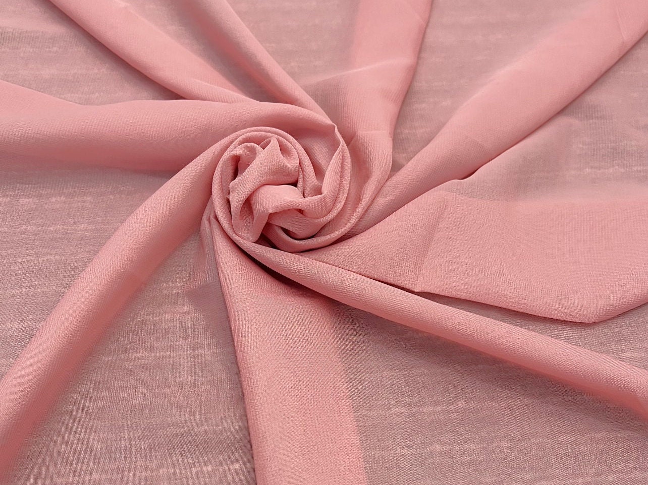 Dusty Rose Chiffon Fabric by Yard Sheer Chiffon Dusty Pink Dusty