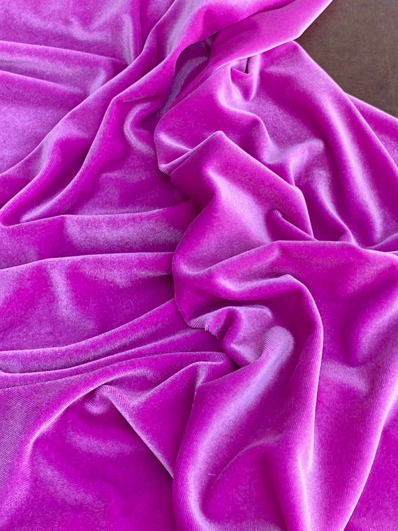 Purple Crushed Velvet Fabric by the Yard, Purple Stretch Fabric for  Dresses, Scrunchies, Bows, Costumes, Purple Velvet Velour 