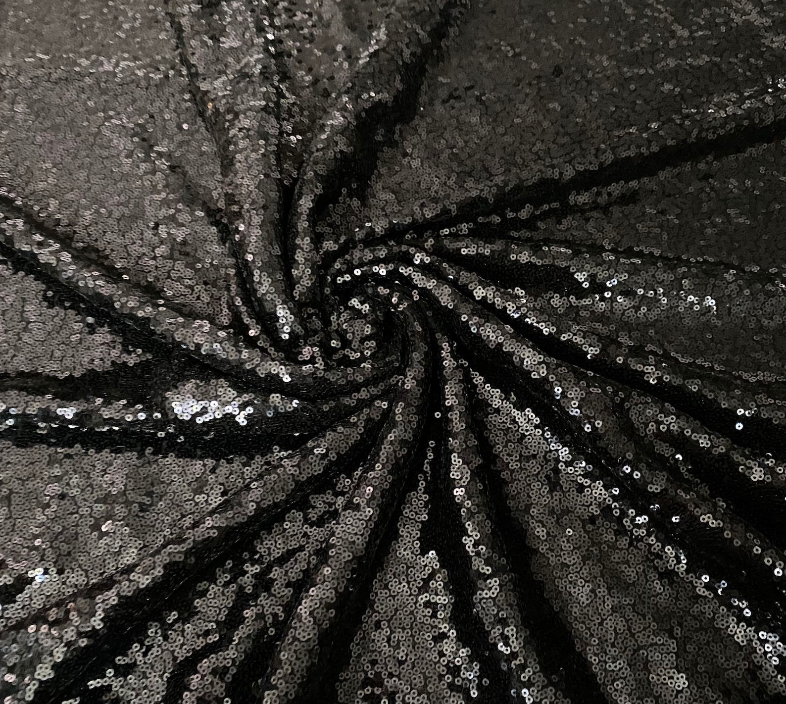 Black Sequin Fabric Black Glitter Fabric by Yard Black 2 Way Etsy