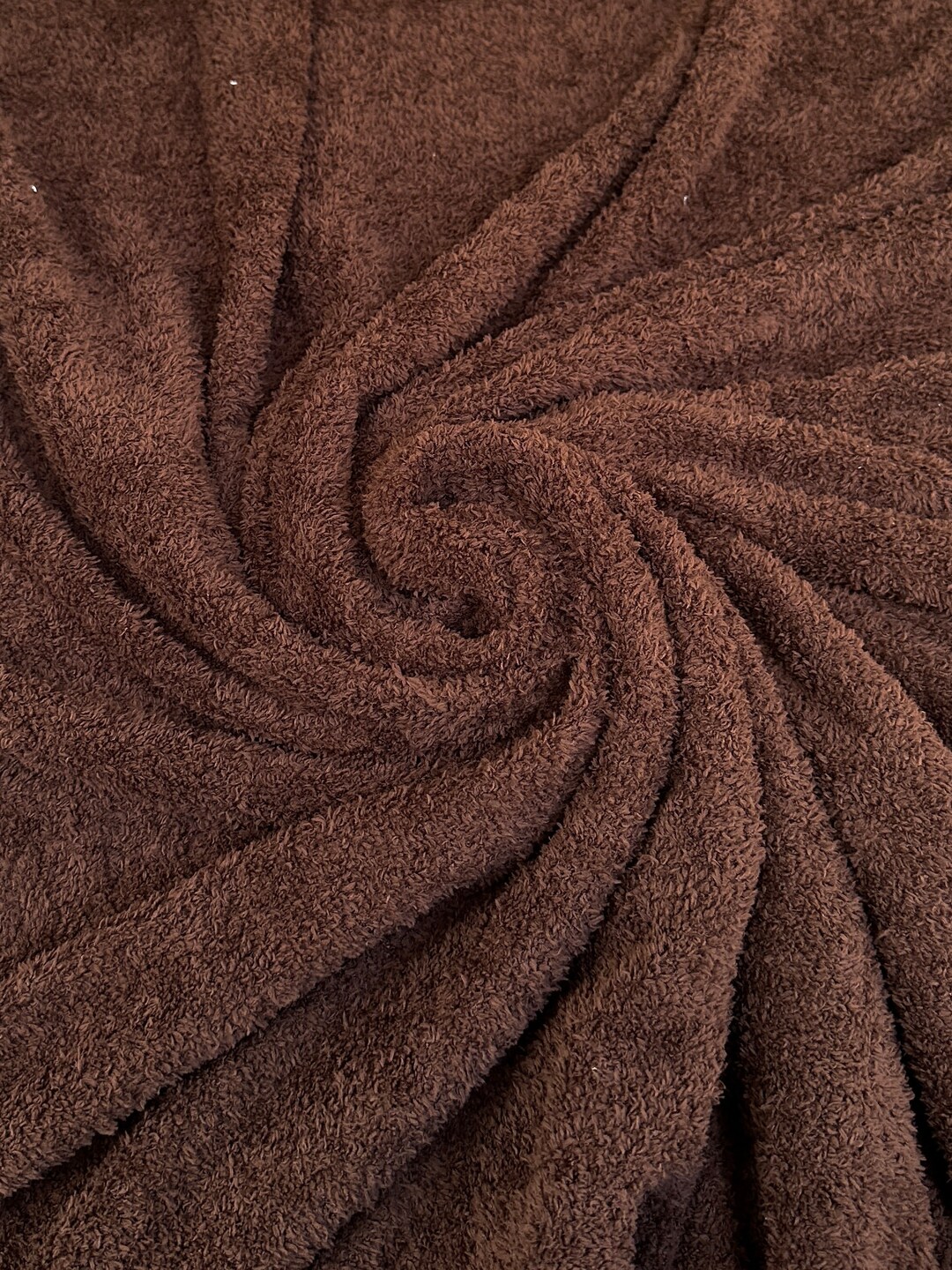 Brown Terry Cloth Fabric Cozy Sweater Knit Poly Cotton Etsy