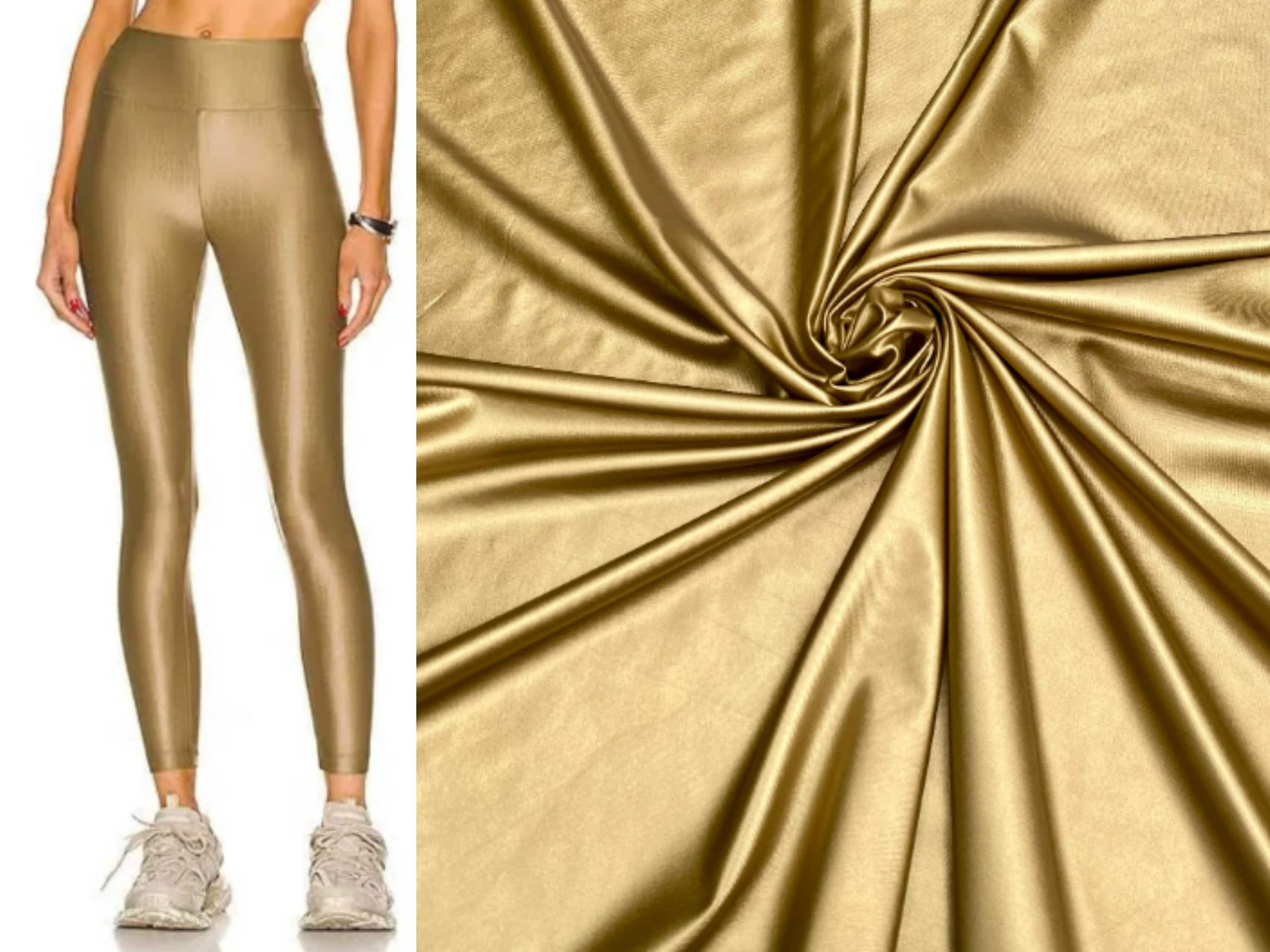 Gold Stretch Pleather Faux Leather, Gold Vinyl Spandex Fabric, Apparel Faux  Leather Fabric by Yard, Gold Pleather for Apparel, Leggings 